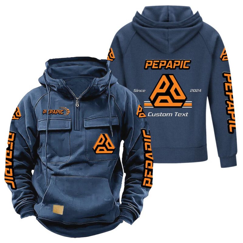Pepapic Vintage Quarter Zip Hoodie Retro Hoodie LQZ1113 2