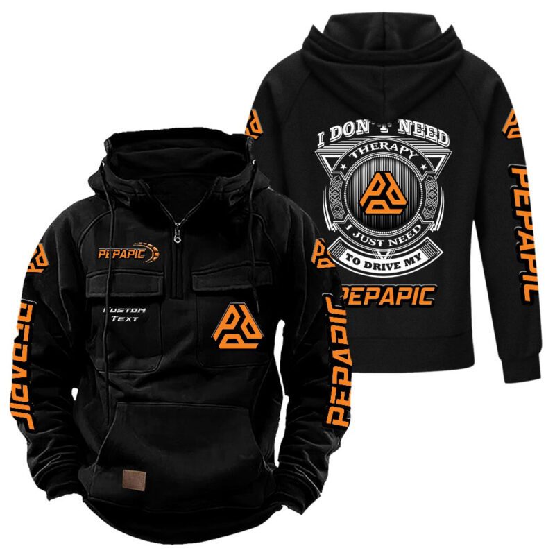 Pepapic Vintage Quarter Zip Hoodie Retro Hoodie LQZ1280