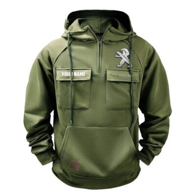 Peugeot Vintage Quarter Zip Hoodie Retro Hoodie LQZ1544 2