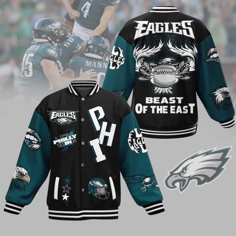 Philadelphia Eagles NFL Baseball Jacket For Fan CFB1673