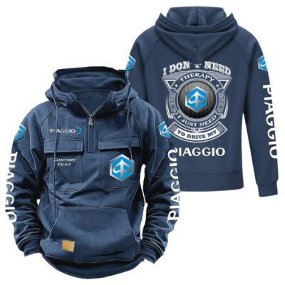 Piaggio Vintage Quarter Zip Hoodie Retro Hoodie LQZ1197 2