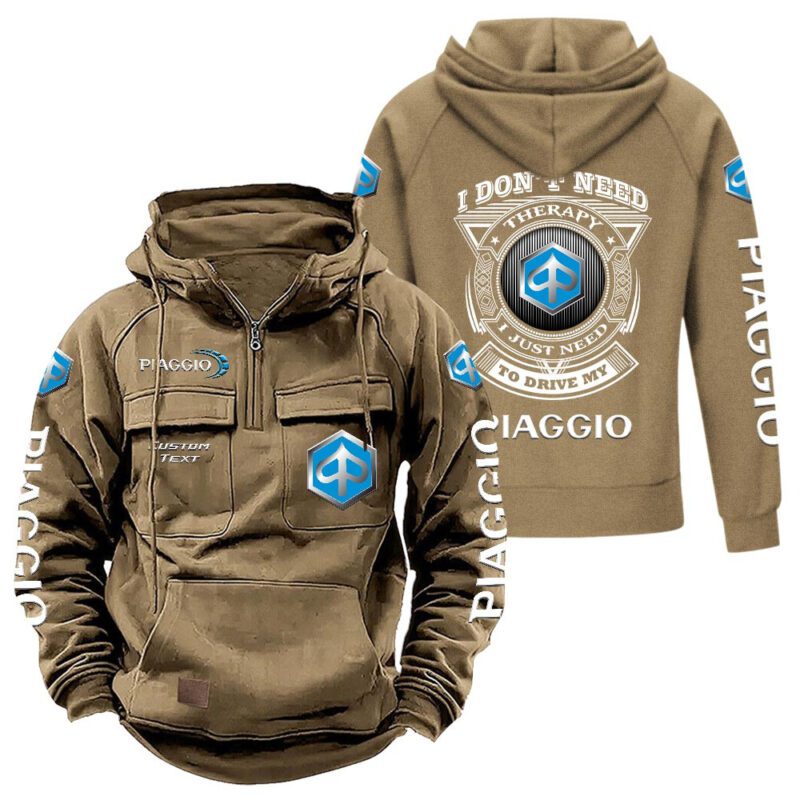 Piaggio Vintage Quarter Zip Hoodie Retro Hoodie LQZ1197 4