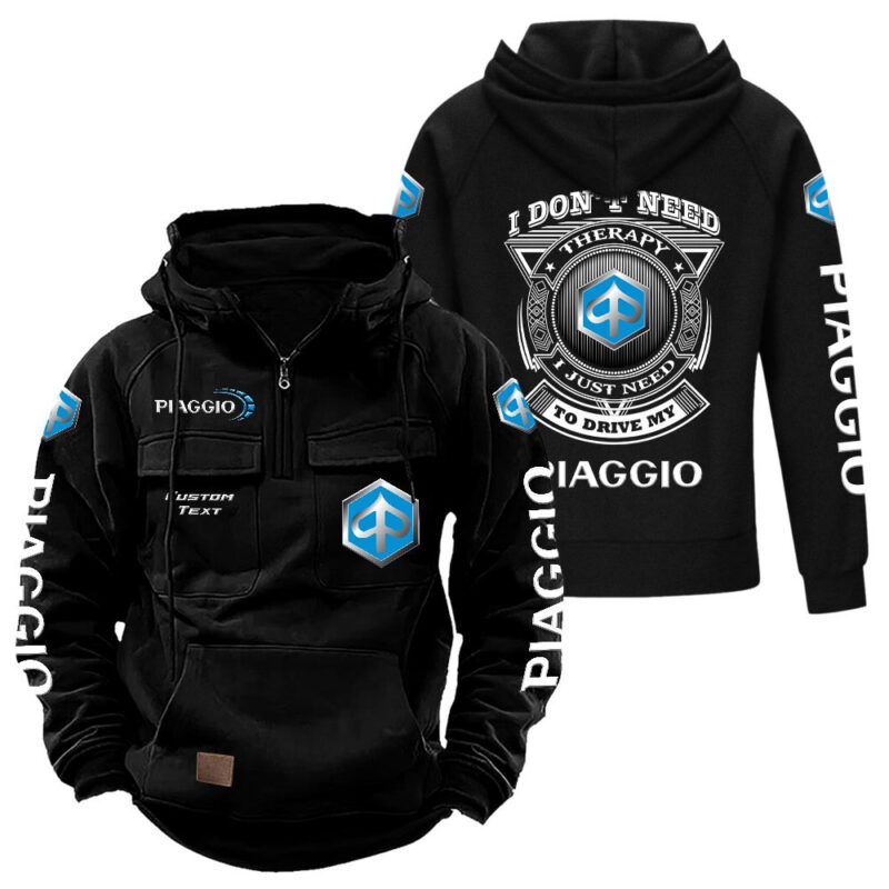 Piaggio Vintage Quarter Zip Hoodie Retro Hoodie LQZ1197