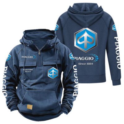 Piaggio Vintage Quarter Zip Hoodie Retro Hoodie LQZ1303 2
