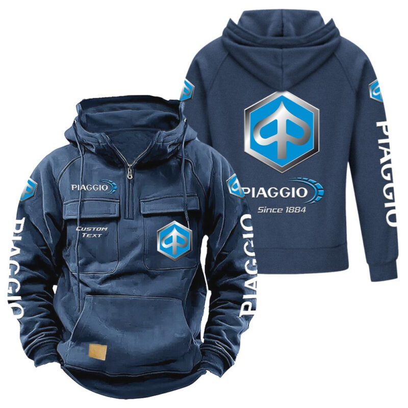 Piaggio Vintage Quarter Zip Hoodie Retro Hoodie LQZ1303 2