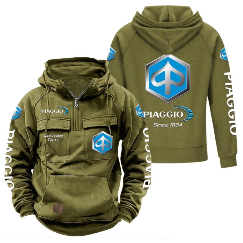 Piaggio Vintage Quarter Zip Hoodie Retro Hoodie LQZ1303 3