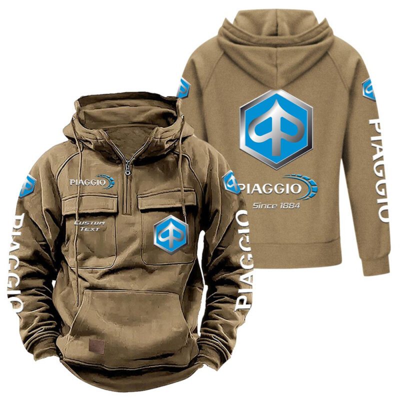 Piaggio Vintage Quarter Zip Hoodie Retro Hoodie LQZ1303 4