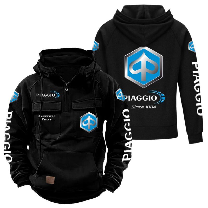 Piaggio Vintage Quarter Zip Hoodie Retro Hoodie LQZ1303