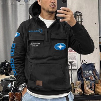 Polaris Vintage Quarter Zip Hoodie Retro Hoodie LQZ1205 1