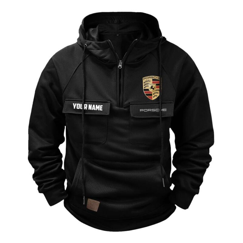 Porsche Vintage Quarter Zip Hoodie Retro Hoodie LQZ1133