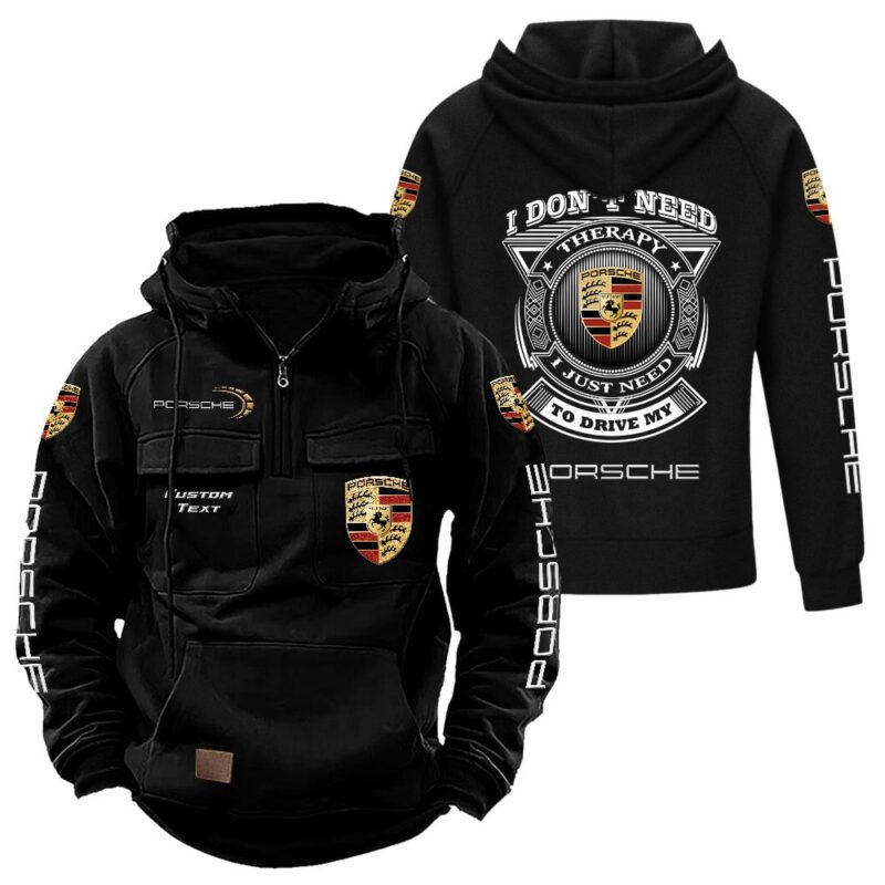 Porsche Vintage Quarter Zip Hoodie Retro Hoodie LQZ1292