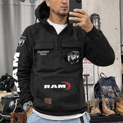 Ram Truck Vintage Quarter Zip Hoodie Retro Hoodie LQZ1036 1