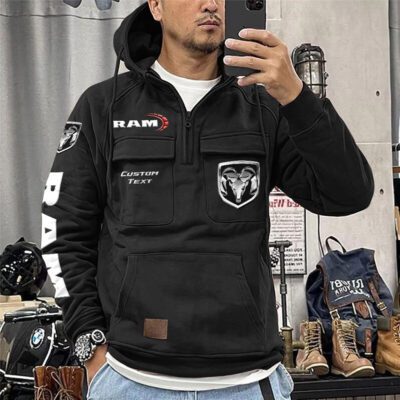 Ram Truck Vintage Quarter Zip Hoodie Retro Hoodie LQZ1288 1