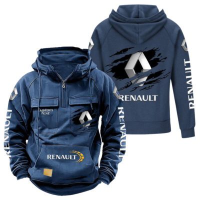 Renault Vintage Quarter Zip Hoodie Retro Hoodie LQZ1056 2