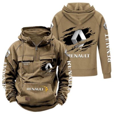Renault Vintage Quarter Zip Hoodie Retro Hoodie LQZ1056 4
