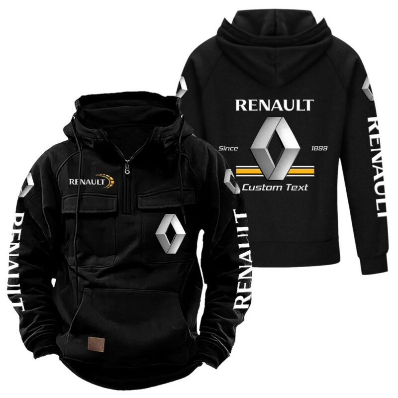 Renault Vintage Quarter Zip Hoodie Retro Hoodie LQZ1101