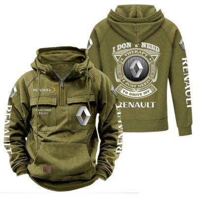 Renault Vintage Quarter Zip Hoodie Retro Hoodie LQZ1231 3