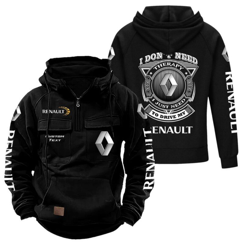 Renault Vintage Quarter Zip Hoodie Retro Hoodie LQZ1231