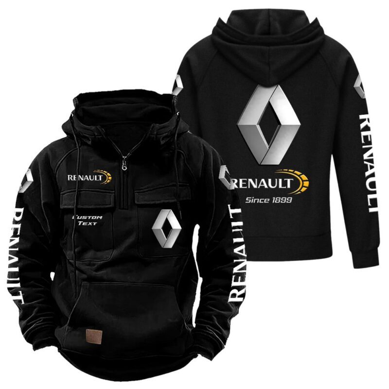 Renault Vintage Quarter Zip Hoodie Retro Hoodie LQZ1376