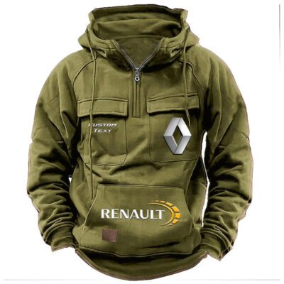 Renault Vintage Quarter Zip Hoodie Retro Hoodie LQZ1467 3