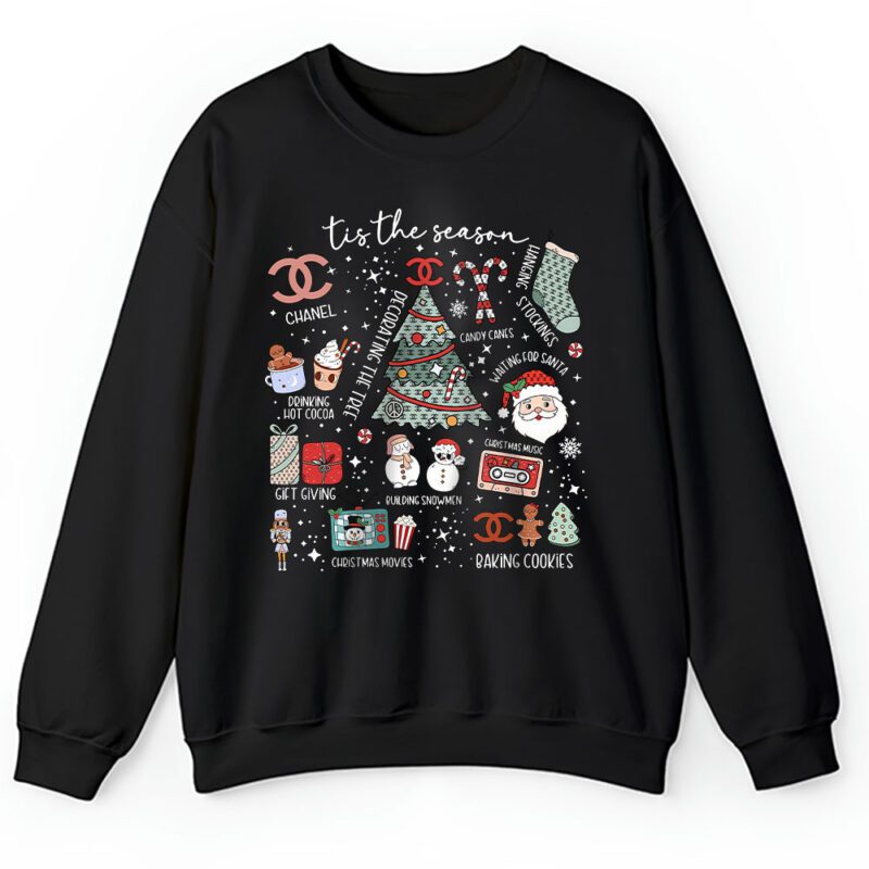 Retro Christmas Tis The Season Chanel Unisex Sweatshirt TAS22148