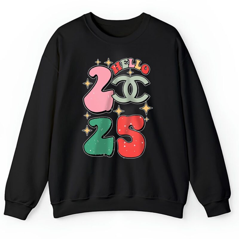 Retro Cute Merry Christmas And Happy New Year Chanel Unisex Sweatshirt TAS22138