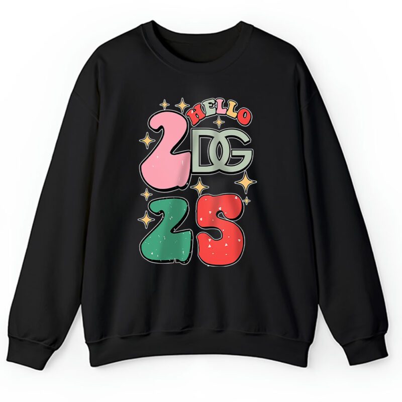 Retro Cute Merry Christmas And Happy New Year Dolce & Gabbana Unisex Sweatshirt TAS22139