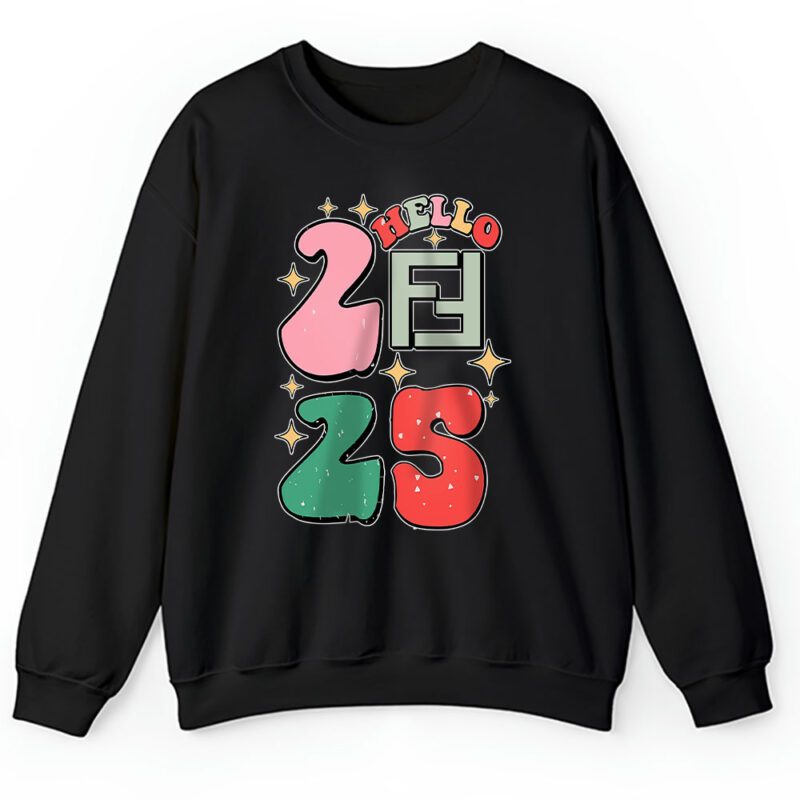 Retro Cute Merry Christmas And Happy New Year Fendi Unisex Sweatshirt TAS22142