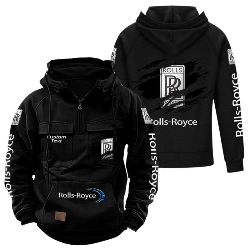 Rolls Royce Vintage Quarter Zip Hoodie Retro Hoodie LQZ1032