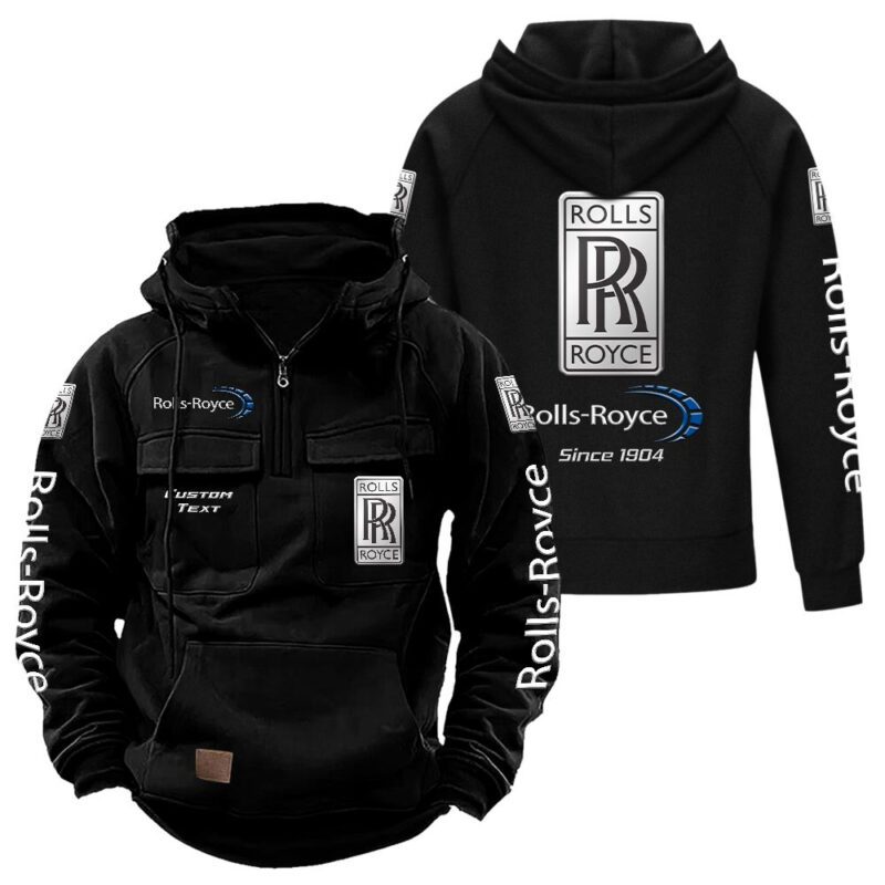 Rolls Royce Vintage Quarter Zip Hoodie Retro Hoodie LQZ1342