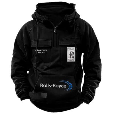 Rolls Royce Vintage Quarter Zip Hoodie Retro Hoodie LQZ1443 1