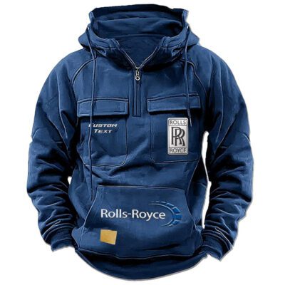 Rolls Royce Vintage Quarter Zip Hoodie Retro Hoodie LQZ1443 2