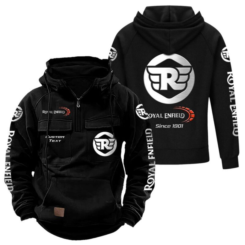 Royal Enfield Vintage Quarter Zip Hoodie Retro Hoodie LQZ1334