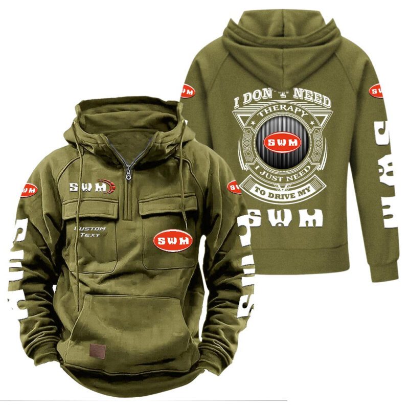SWM Vintage Quarter Zip Hoodie Retro Hoodie LQZ1193 3