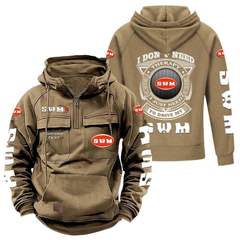 SWM Vintage Quarter Zip Hoodie Retro Hoodie LQZ1193 4