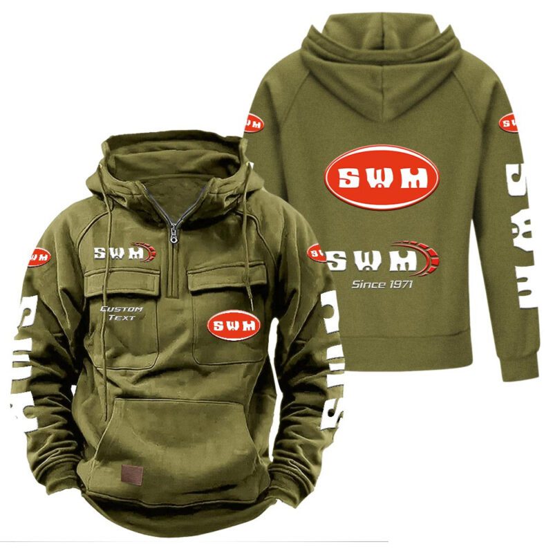SWM Vintage Quarter Zip Hoodie Retro Hoodie LQZ1317 3