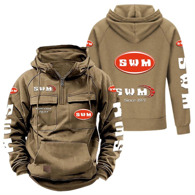 SWM Vintage Quarter Zip Hoodie Retro Hoodie LQZ1317 4