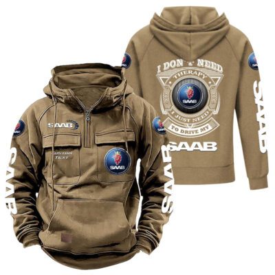 Saab Vintage Quarter Zip Hoodie Retro Hoodie LQZ1215 4