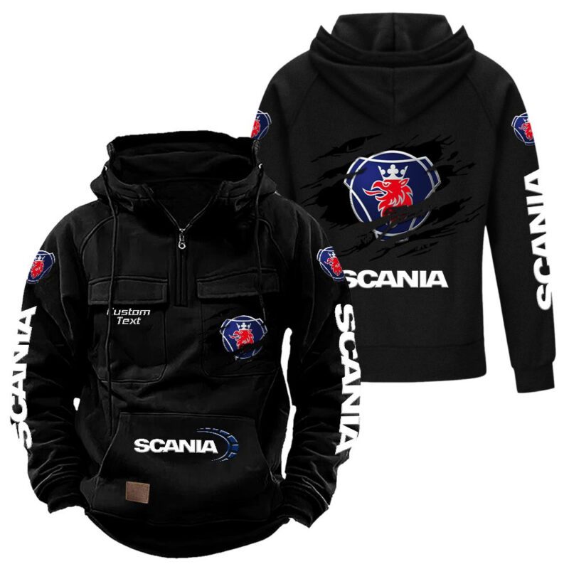 Scania Vintage Quarter Zip Hoodie Retro Hoodie LQZ1066