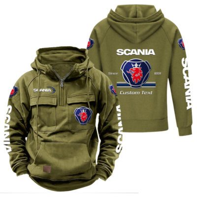 Scania Vintage Quarter Zip Hoodie Retro Hoodie LQZ1154 3