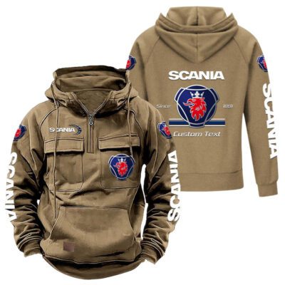 Scania Vintage Quarter Zip Hoodie Retro Hoodie LQZ1154 4