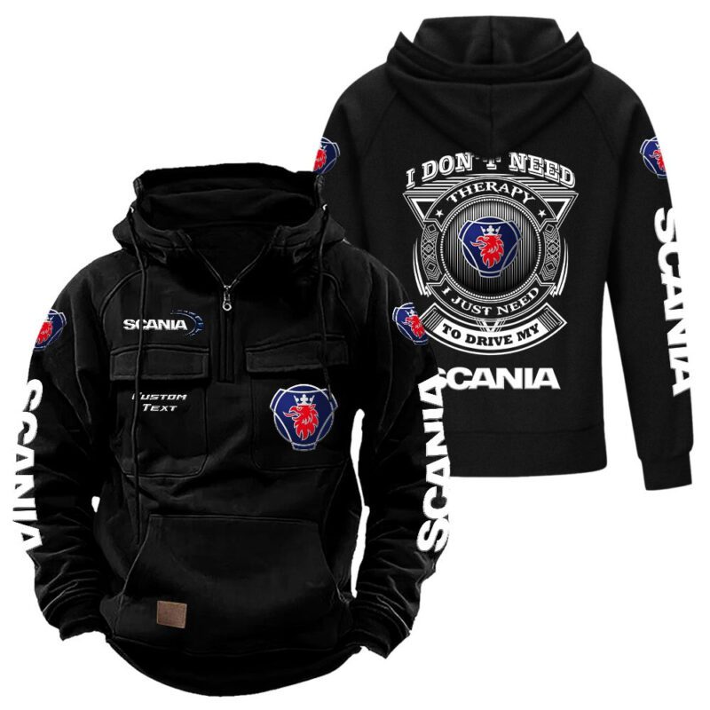 Scania Vintage Quarter Zip Hoodie Retro Hoodie LQZ1282