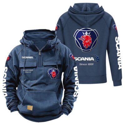 Scania Vintage Quarter Zip Hoodie Retro Hoodie LQZ1359 2