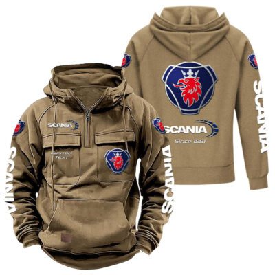 Scania Vintage Quarter Zip Hoodie Retro Hoodie LQZ1359 4