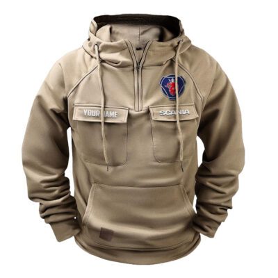 Scania Vintage Quarter Zip Hoodie Retro Hoodie LQZ1550 3