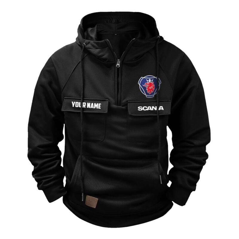 Scania Vintage Quarter Zip Hoodie Retro Hoodie LQZ1550