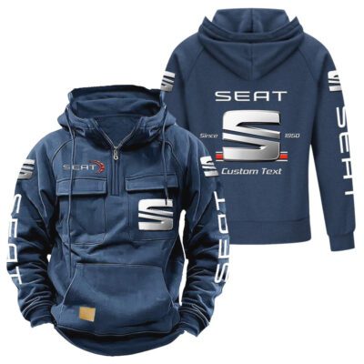 Seat Vintage Quarter Zip Hoodie Retro Hoodie LQZ1098 2