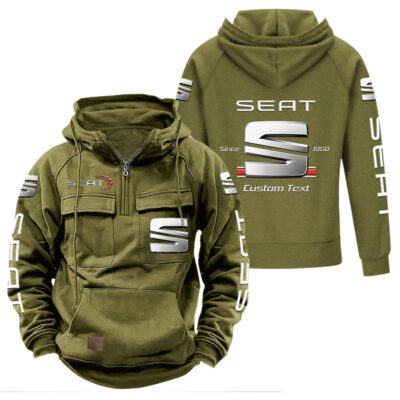 Seat Vintage Quarter Zip Hoodie Retro Hoodie LQZ1098 3