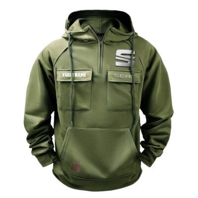 Seat Vintage Quarter Zip Hoodie Retro Hoodie LQZ1399 2