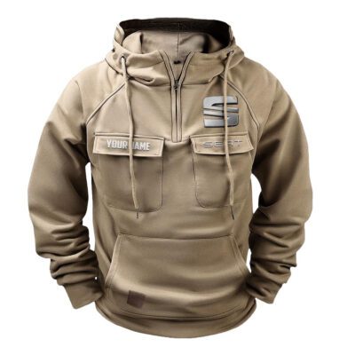 Seat Vintage Quarter Zip Hoodie Retro Hoodie LQZ1399 3